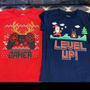 Boys size 6 Christmas gamer shirts